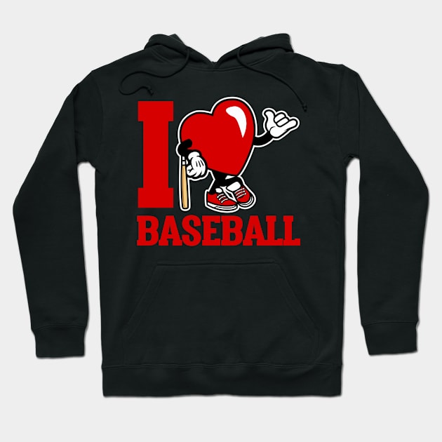 I LOVE BASEBALL 2 Hoodie by beanbeardy